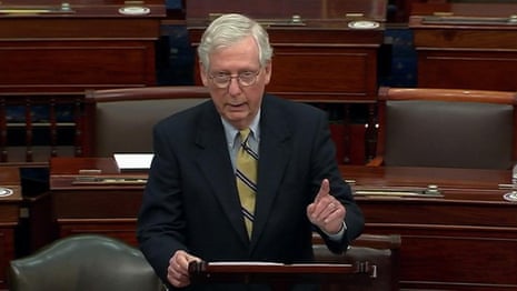 Mitch McConnell lambasts Donald Trump but votes not guilty in impeachment trial – video