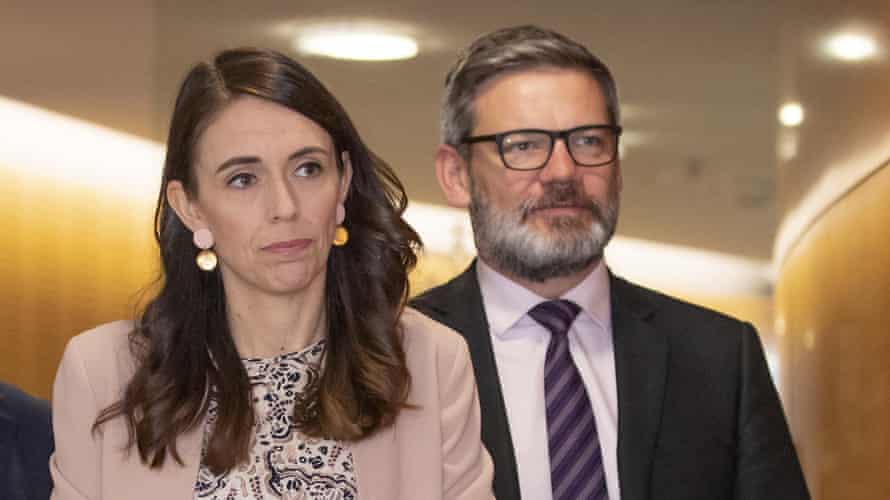 Jacinda Ardern with her former workplace relations and safety minister Iain Lees-Galloway