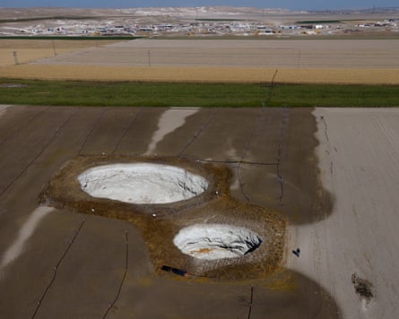 Sinkholes in a farmer’s field in Karapınar.