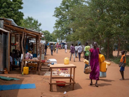 People on the streets of the Gorom refugee camp