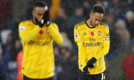 Arsenal’s Pierre-Emerick Aubameyang looks dejected after the final whistle.