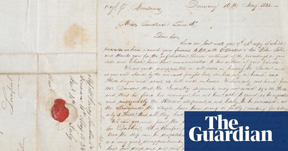 Letters found on eBay cast light on UK families who benefited from slavery