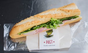 Ham and Greve baguette, Pret a Manger