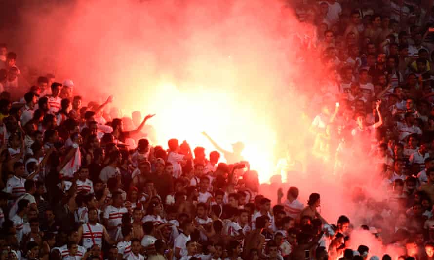 Zamalek fans stoke up the atmosphere at an African Champions League game.