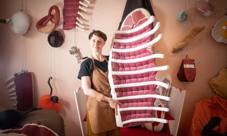 Silvia Wald in Aufschnitt Berlin, her textile meat shop in Friedrichshain