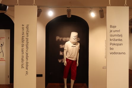 The museum is spotted with mannequins wearing various odd accessories.