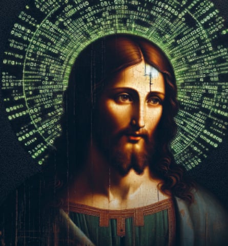 An illustration of Jesus, generated by AI.