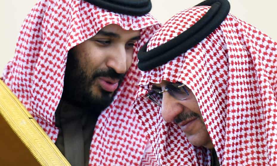 Mohammed bin Salman with Crown Prince Mohammed bin Nayef during the 136th Gulf Cooperation Council summit in Riyadh. 