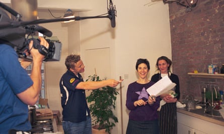 Pat with Jamie Oliver and film crew