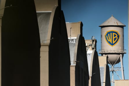 The WB water tower is seen at Warner Bros. Studios in Burbank, California