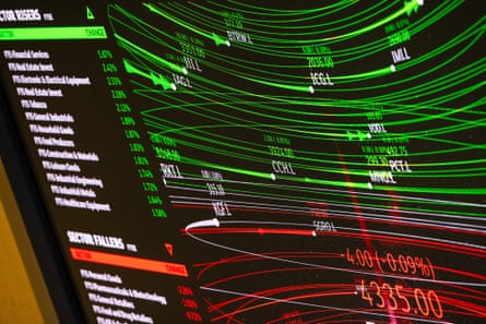The London Stock ExchangeStock price information on a board at the London Stock Exchange Group plc office atrium in the City of London, UK.