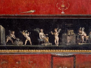 ‘We’re seeing here the last phase of the Pompeian wall painting with incredible details, so you can stand before these images for hours and still discover new details,’ says Pompeii’s director, Gabriel Zuchtriegel