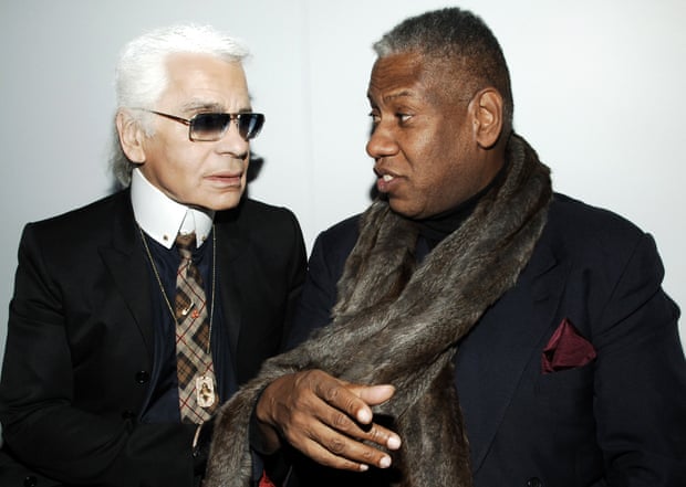 Karl Lagerfeld and Vogue’s Andre Leon Talley during Chanel Event - New York Collection - December 7, 2005 at 57th Street Boutique in New York City, New York, United States