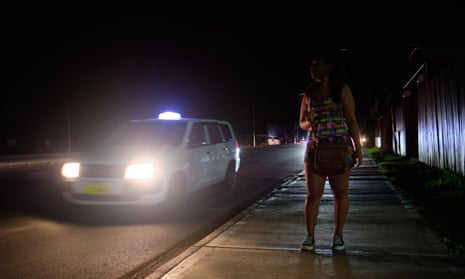 Lisa, a sex worker and drug user, on the Martintar strip in Nadi.