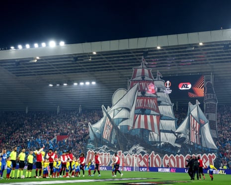 Sunderland fans display a tifo.