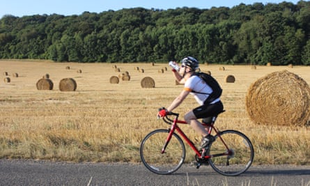 Cycling through the French countryside.
