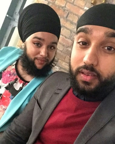 Harnaam Kaur with her brother.