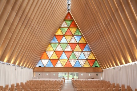 Shigeru Ban’s Transitional Cathedral, made primarily of cardboard after the earthquake in Christchurch, New Zealand.