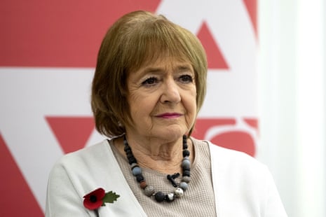 Margaret Hodge at a press conference.