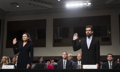 Twitter’s chief executive, Jack Dorsey, and Facebook’s chief operating officer, Sheryl Sandberg, testify before Congress on Wednesday.