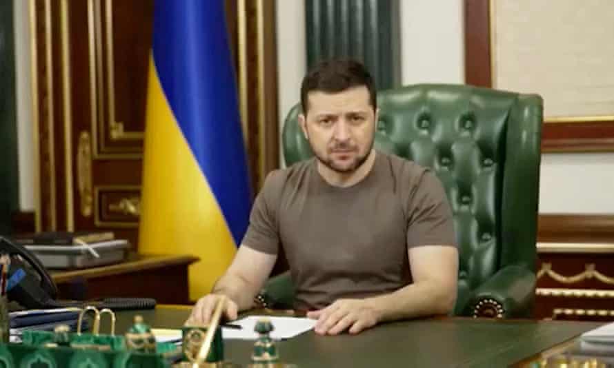 Ukrainian President Volodymyr Zelenskiy issued a video statement on day 19 of the war which began when Russian forces invaded.