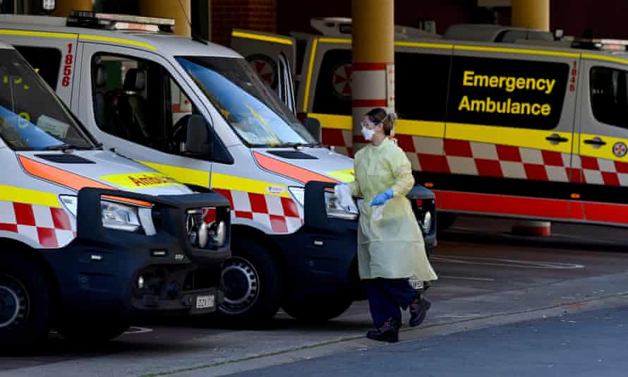 Ambulances outside Liverpool hospital’s emergency department