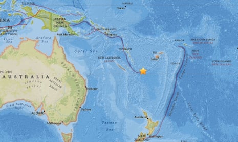 Screengrab image showing the site of a 7.6-magnitude earthquake near Vanuate on Friday 12 August 2016.