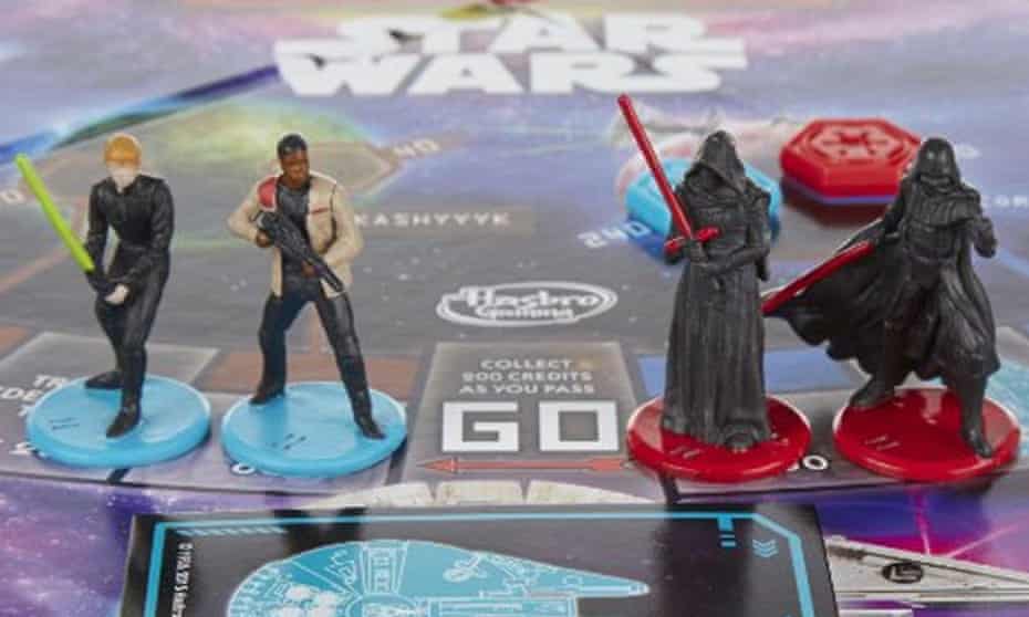 The new edition of Star Wars monopoly, featuring only male playable characters.