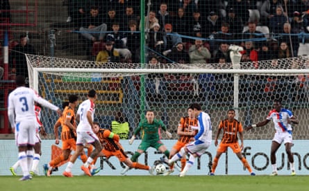 Daichi Kamada finds a way through with a left-foot shot to give Crystal Palace a second goal