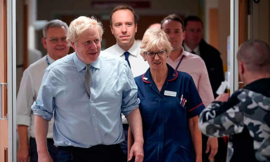 Boris Johnson tours a hospital