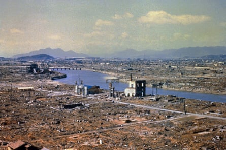 The scene of devastation at Hiroshima, 1945.