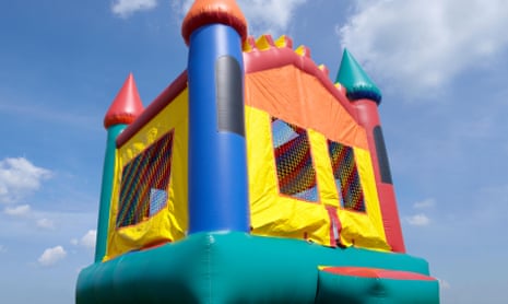 Three-year-old girl dies after bouncy castle blows away in China, China