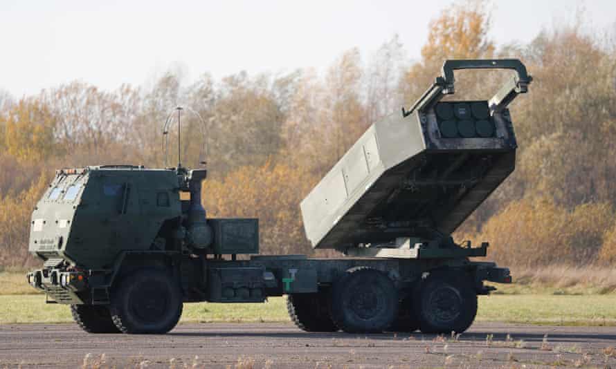 Himars system during a landing exercise at Spilva airfield in Riga, Latvia, 25 October 2021.