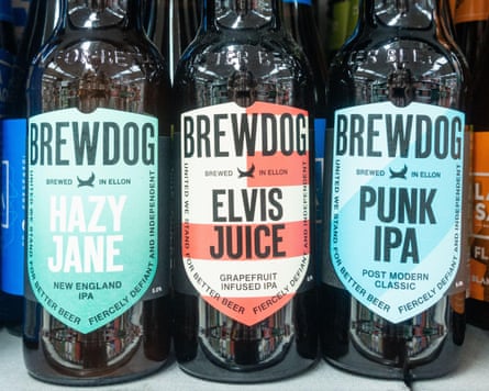 Bottles of Brewdog beer in Spanish supermarket