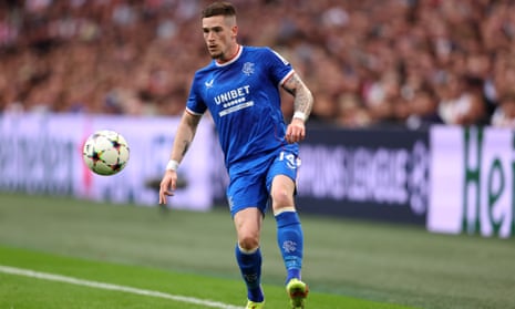 Ryan Kent in action for Rangers last week in the Champions League: the Scottish side lost 4-0 away to Ajax. 