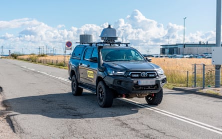 A specialist Danish police unit inspects an area near Copenhagen airport.