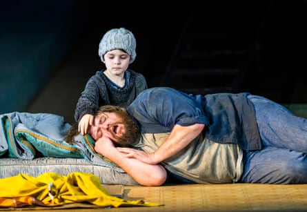 Allan Clayton as Peter Grimes with Cruz Fitz (the boy) in Deborah Warner’s Royal Opera production.