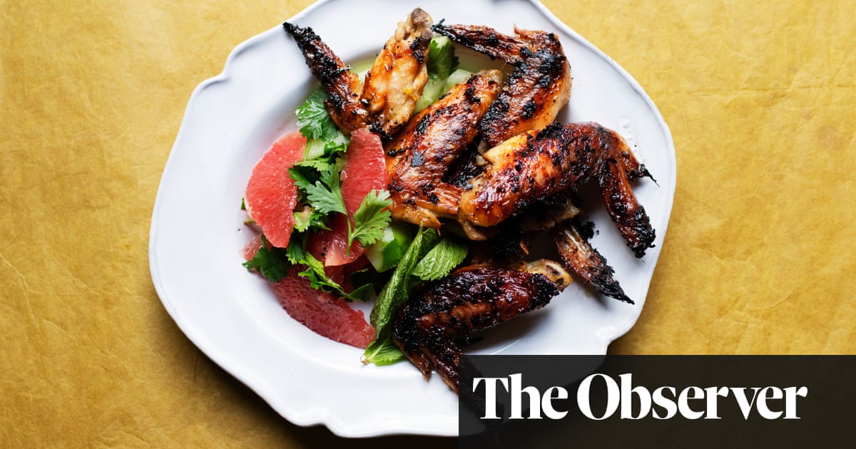 Nigel Slater’s chicken wings with grapefruit and cucumber salad