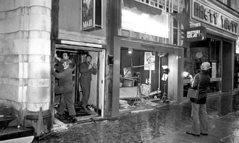 The damaged front of the Tavern in the Town in Birmingham after the attack on 21 November 1974. 
