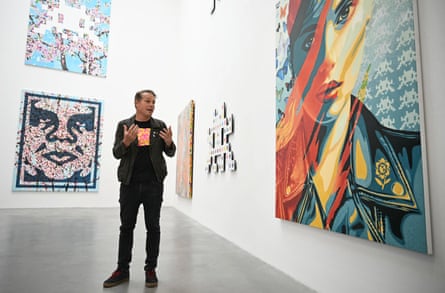 Shepard Fairey during an exhibition photo call at Newport Street Gallery.