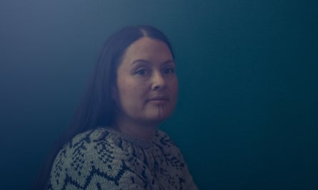 Portrait of woman in patterned jumper