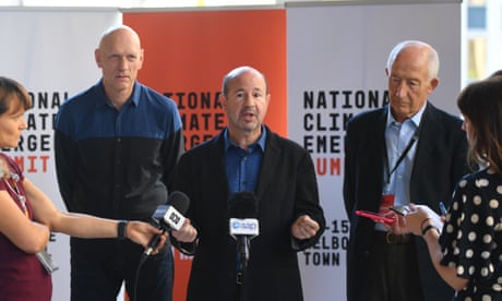 Michael Mann, director of the Earth System Science Center at Pennsylvania State University, speaks to media before a Climate Emergency Summit in Melbourne