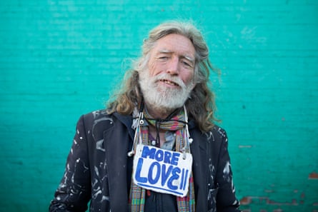 David Busch, who is currently homeless on Venice beach, in Los Angeles.