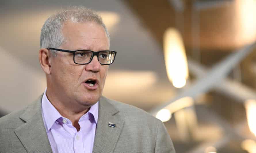 Scott Morrison wearing black framed glasses