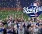 The Los Angeles Dodgers celebrate their World Series win over the Toronto Blue Jays in November 2025.
