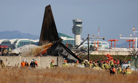 South Korea in mourning after plane crash kills all but two onboard 1 Rescuers sift through the wreckage of a Jeju Air Boeing 737-800 that crashed and burst into flames at Muan international airport in south-west South Korea on Sunday.
