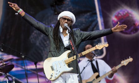 Nile Rodgers of Chic performs at last year’s Glastonbury.