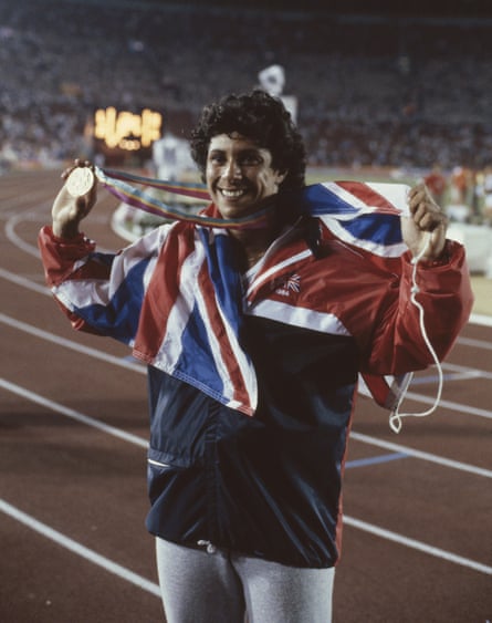 Fatima Whitbread with her bronze medal at the 1984 Olympics
