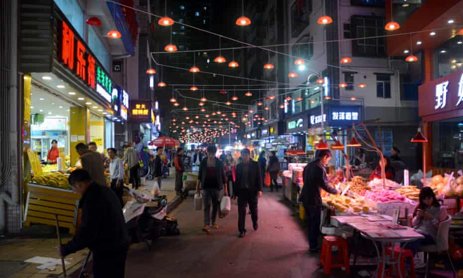 A night market in Shuiwei village, Shenzhen. It is one of many urban villages that China has renovated.