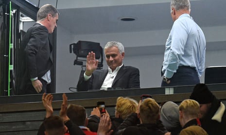 José Mourinho, pictured waving to fans at Old Trafford, has been linked with the Arsenal job.
